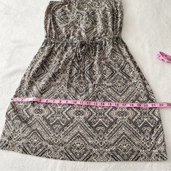 Tribal Print Black & Off White Strapless Mini Dress - Picture 6 of 9